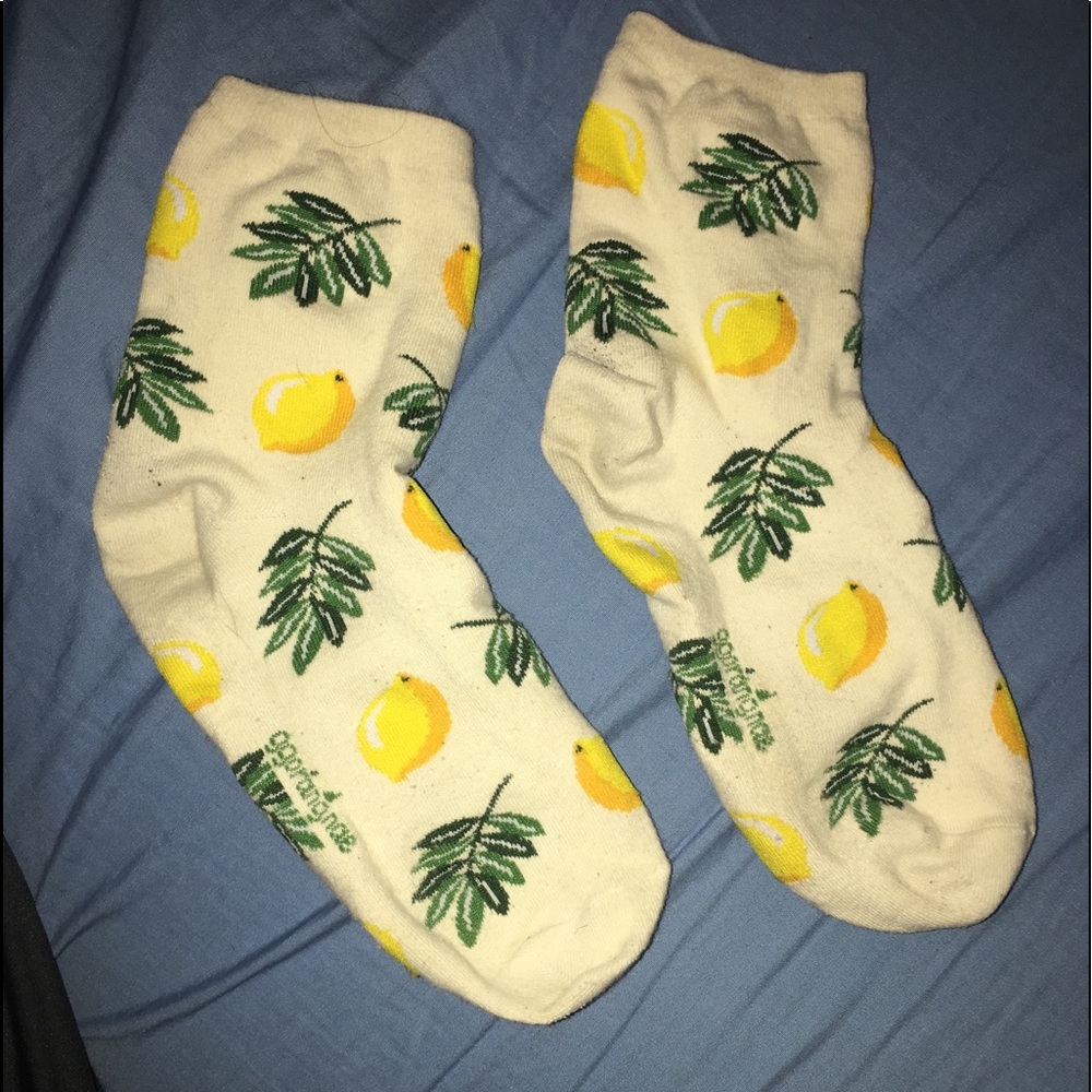Cream colored lemon socks